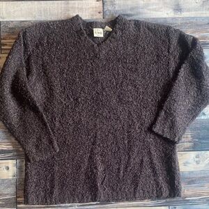 Tailor B. Moss Women's Dark Brown V-Neck Wool Blend Sweater